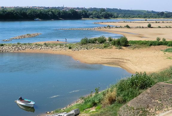 Pique-nique familial sur les berges de la Loire, près de l'Orleans Parc Hotel